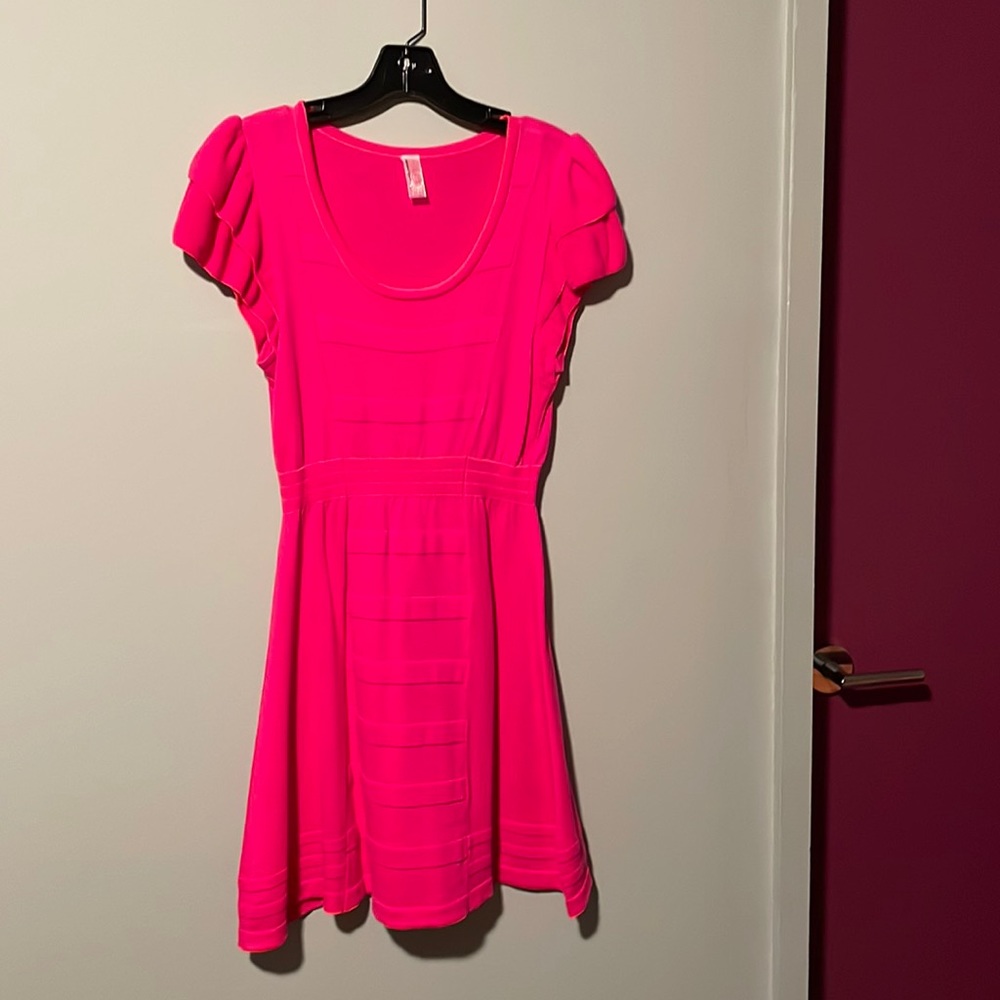 Hot pink knit summer dress